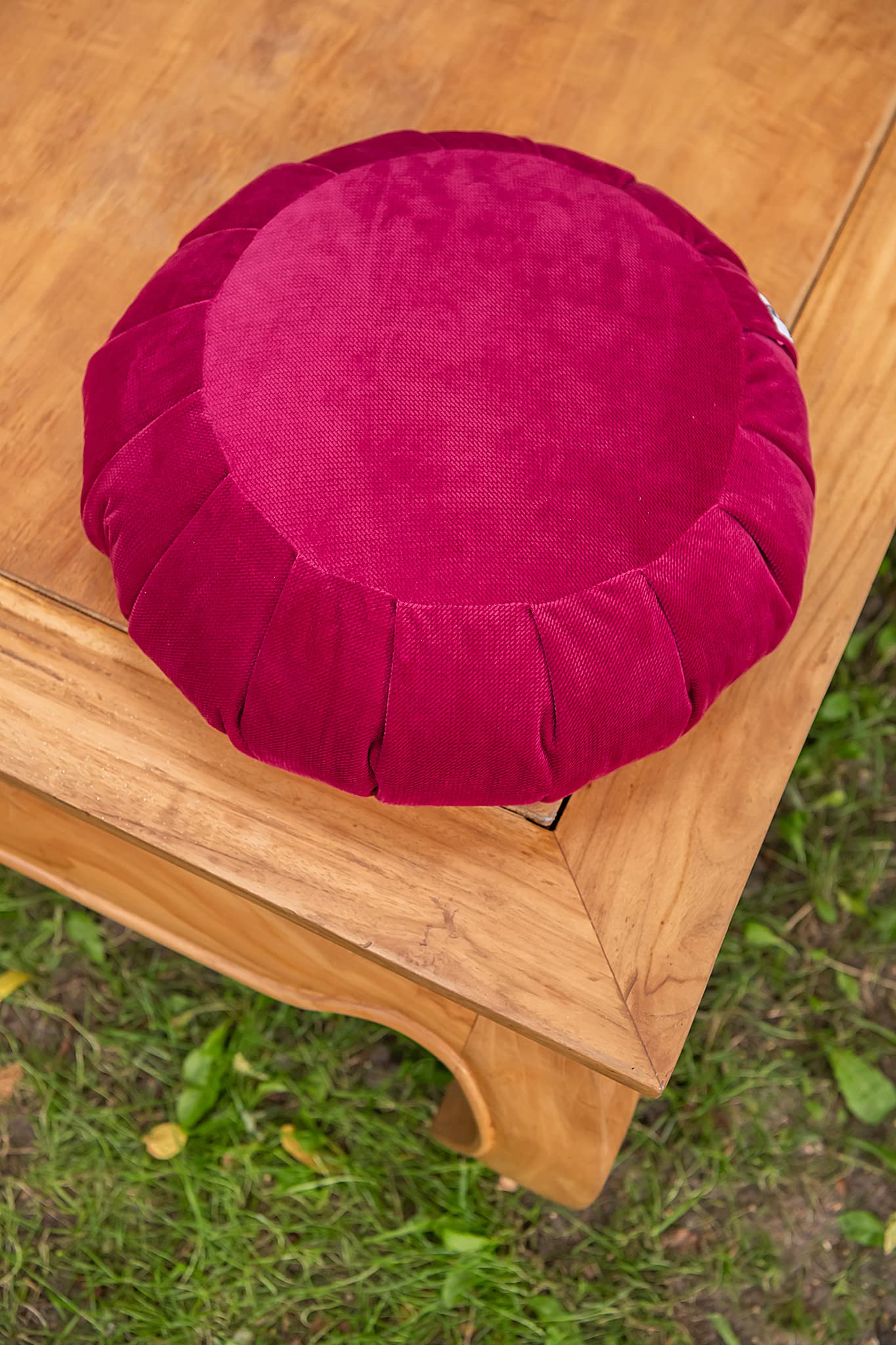 Zestaw do Yogi z Poduszką Zafu – Bolster – Poduszką na Oczy – Miękka Stabilna Poduszka do Podpierania – Poduszka do Medytacji – Regeneracja – Relaks – Odpoczynek - Carmine Red
