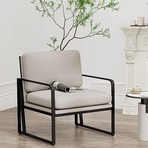 Miniatura 23 de Andeworld Juego de 2 sillas decorativas de terciopelo, sillones de sala de estar de mediados de siglo, sofá moderno tapizado con patas doradas de