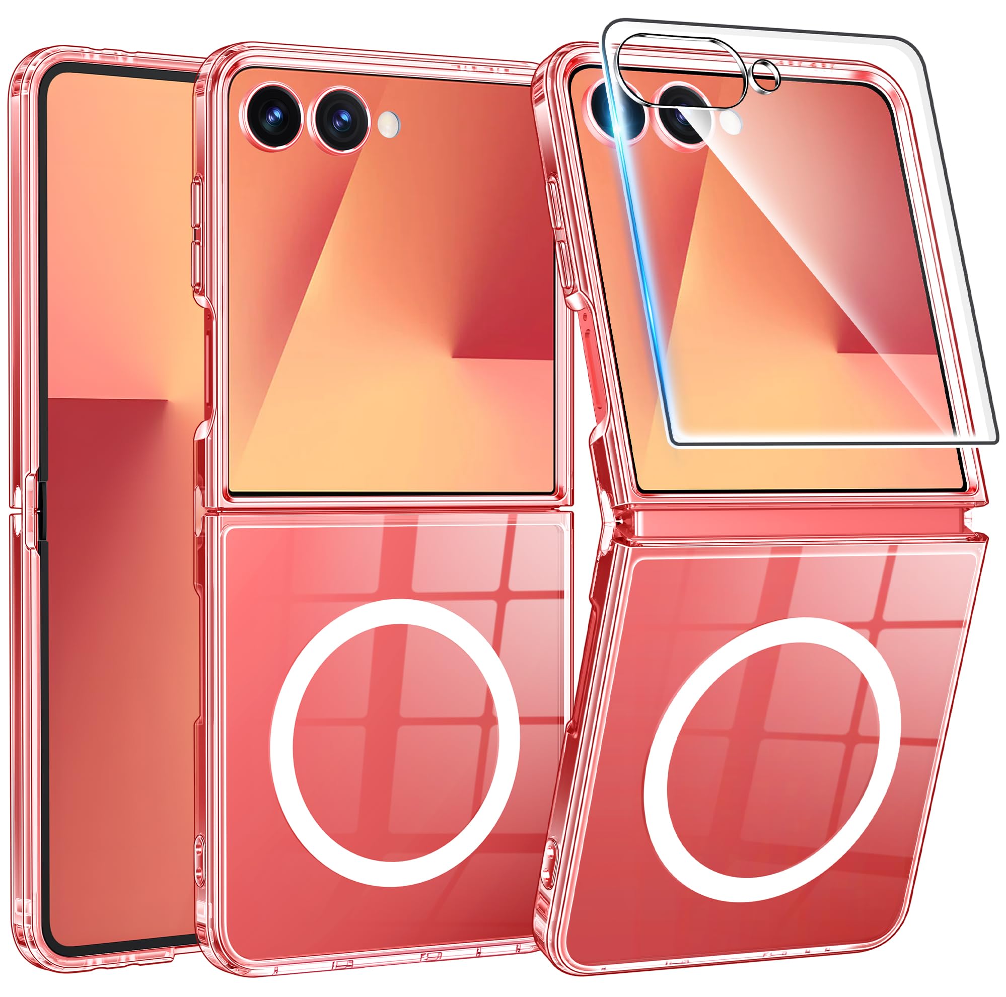 FNTCASE for Samsung Galaxy Z-Flip-7 Case Clear Compatible with Magsafe | Screen Protector, Military Grade Drop Protection, Slim Phone Cases, Shockproof Protective Bumper, Transparent Cell Cover
