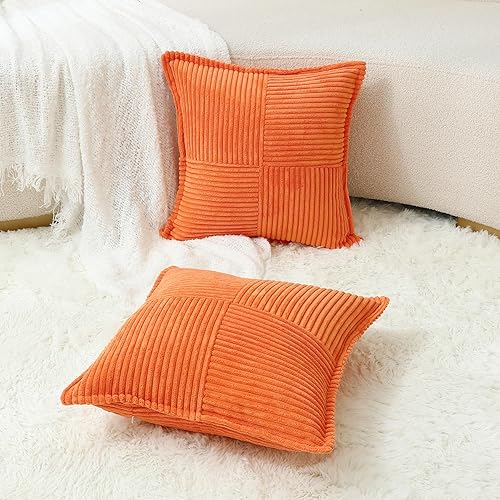 Miniatura 2 de Juego de 2 fundas de almohada decorativas bohemias de 18 x 18 pulgadas, decoración del hogar de granja, funda de almohada de pana suave con textura