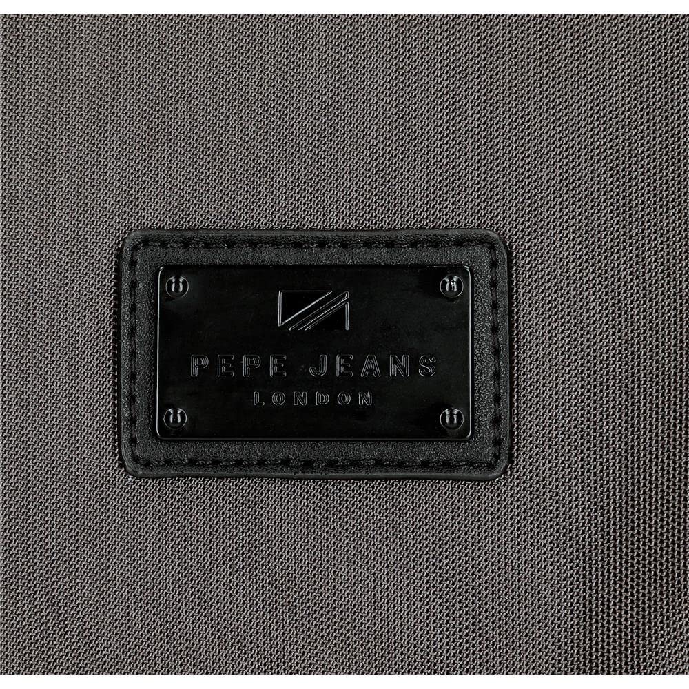 Pepe Jeans Iron Bandolera Porta Tablet Gris 23x27x7 cms Poliéster con detalles en Piel Sintética