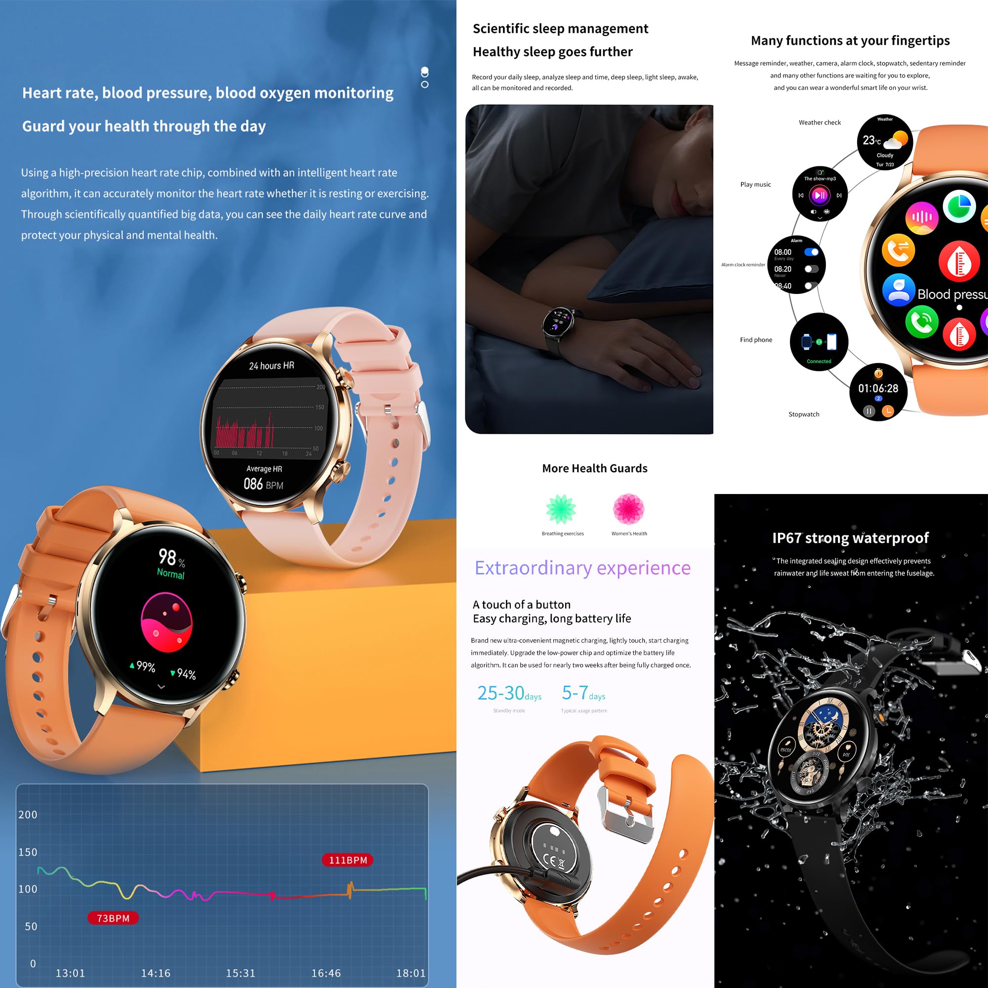 Reloj Inteligente Hombre con Llamadas, 1,39 Pulgada Cuero Smartwatch Deportivo con Podometro Pulsometro SpO2 Sueño Presion Arterial Pulsera Actividad 5ATM Reloj para iOS Android 3 Correas (Negro)