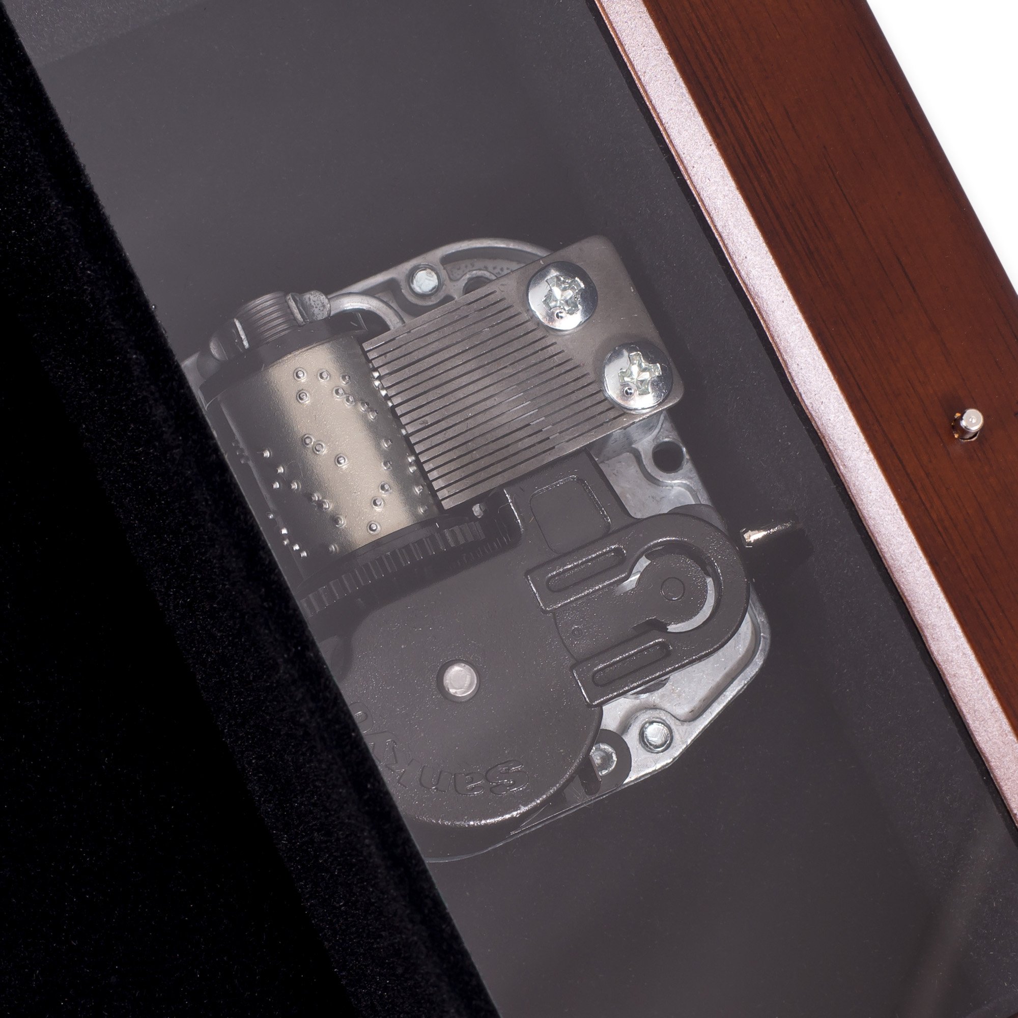 Amazing Grace Walnussholz Finish Edelsteinbesetztes Deckel Jewelry Musik Box Melodie Amazing Grace