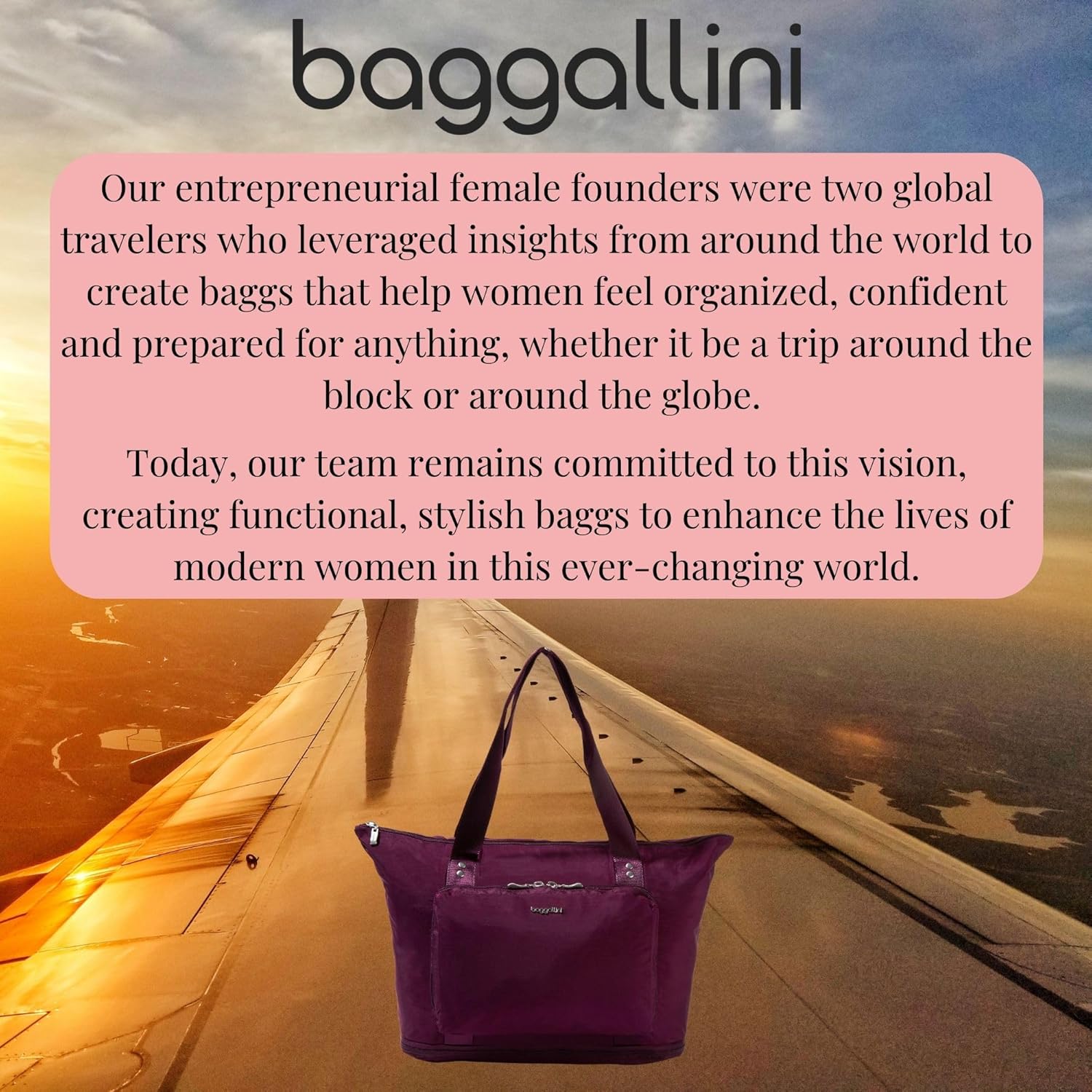 Baggallini Carryall Expandable Lightweight Travel Tote 22" Packable Folding Compact Nylon Washable Weekender w/Luggage Sleeve - Image 7