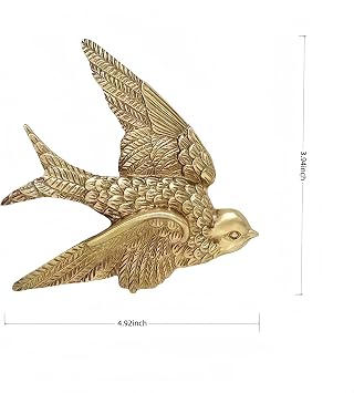 Mrxxjz Set of 2 Vintage 3D Swallow Ceramic Bird Wall Sculptures | Handcrafted swallow figurine wall ornaments, ideal hanging decor for living rooms, bedrooms and entryway displays.