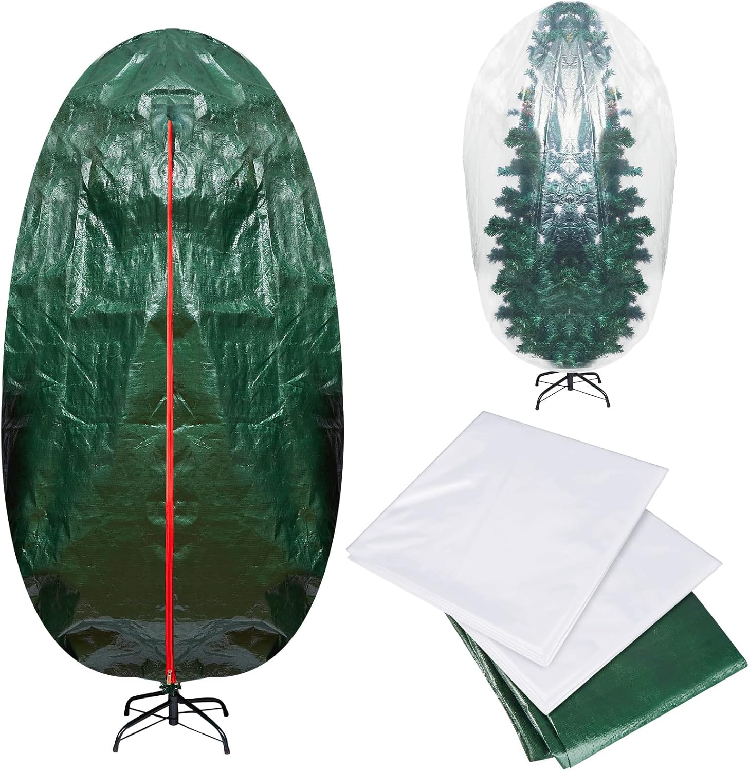 Green Upright Christmas Tree Storage Cover Bag for 7.5 ft Tree Heavy