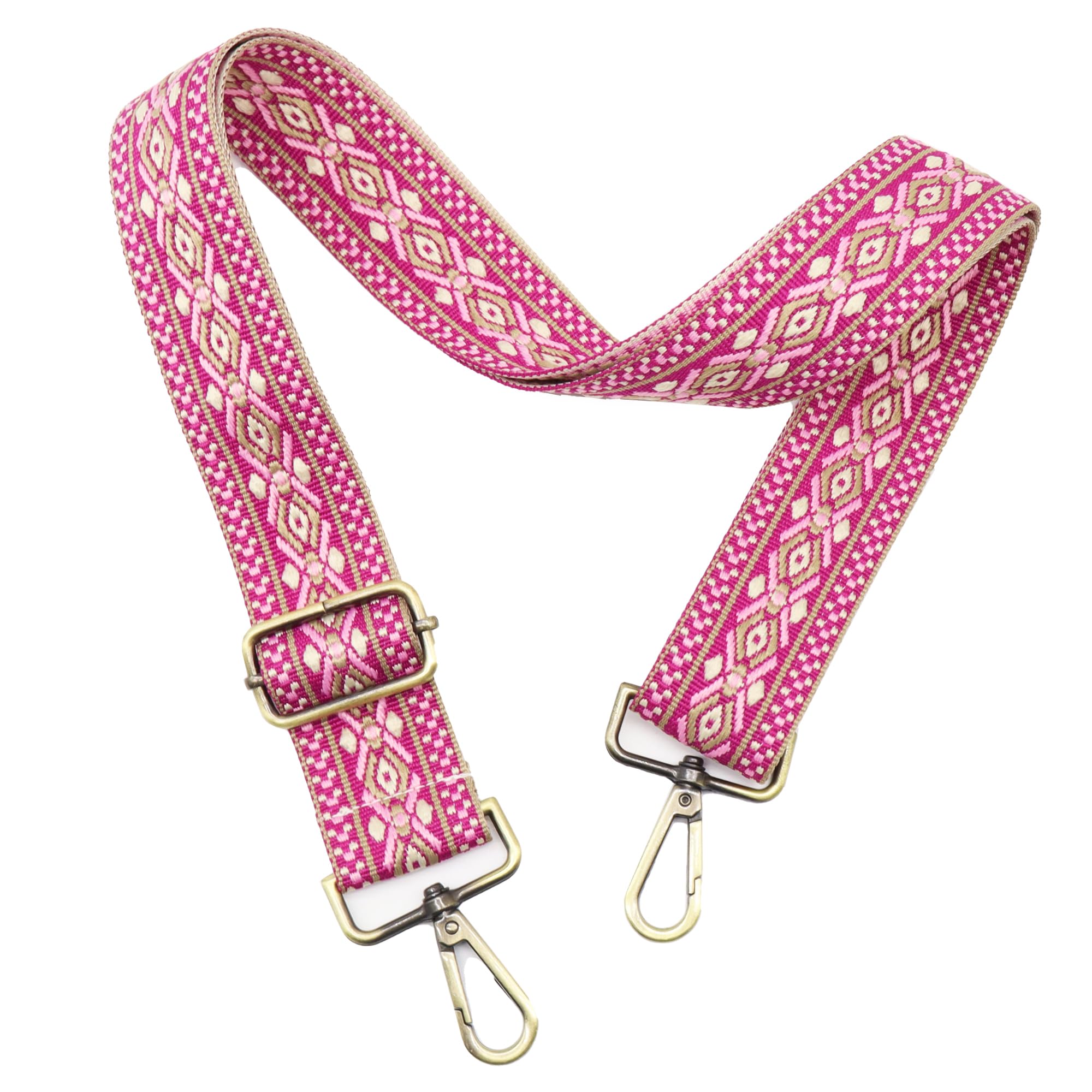 LEMEDE Purse Strap Adjustable Replacement Crossbody Bag Straps Retro Jacquard Embroidery Shoulder Straps for Shoulder Bag
