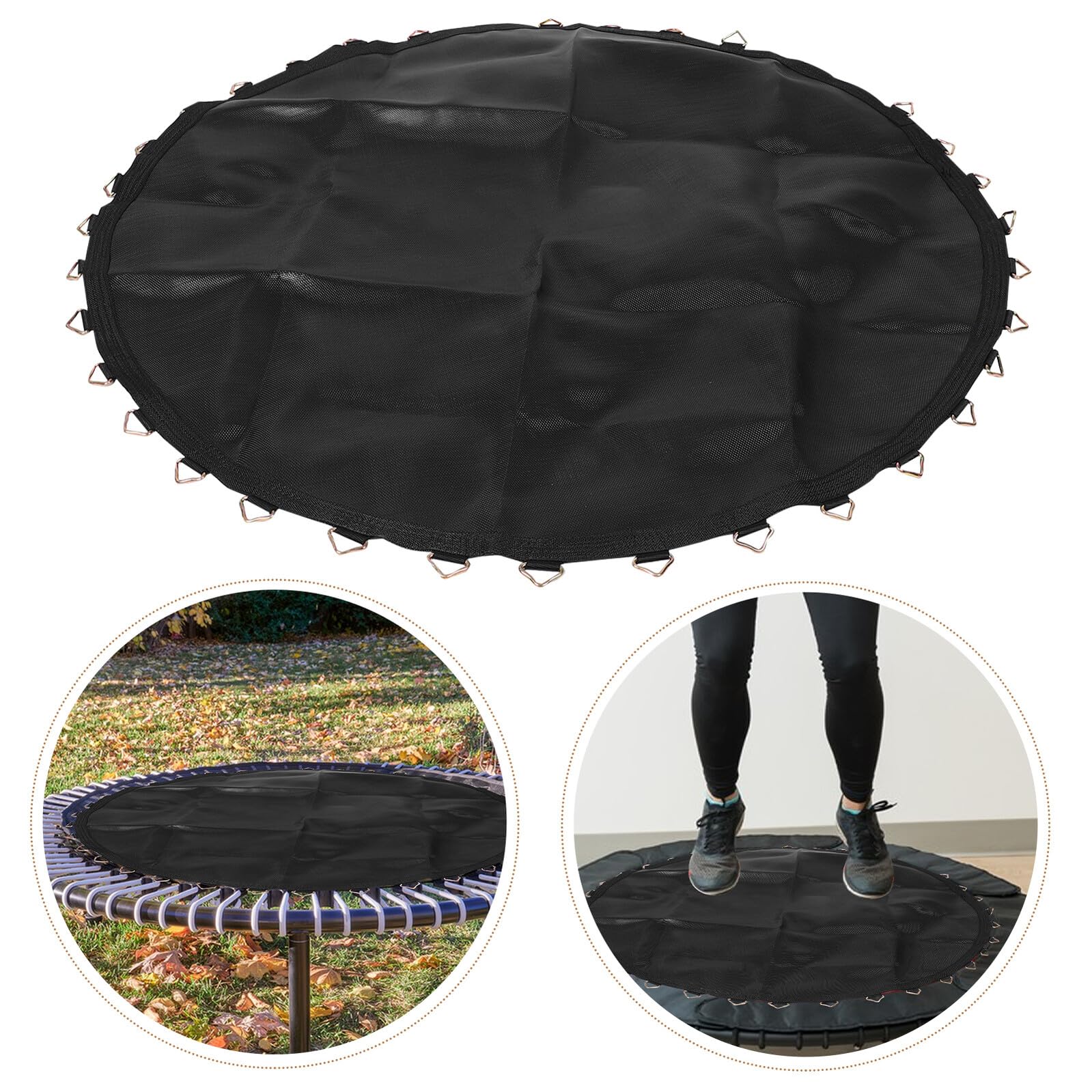 Tappetino rotondo per trampolino da 4,2 m, con 36 ganci a V resistenti, superficie elastica in rete per salto per fitness all'aperto, accessorio di riparazione versatile, sicuro e robusto
