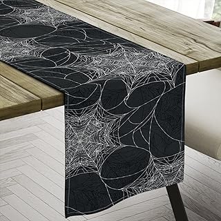 PROCIDA Halloween Spider Web Table Runner Fall Farmhouse Burlap Table Runners Autumn Rustic Kitchen Dinning Decor for Holi...