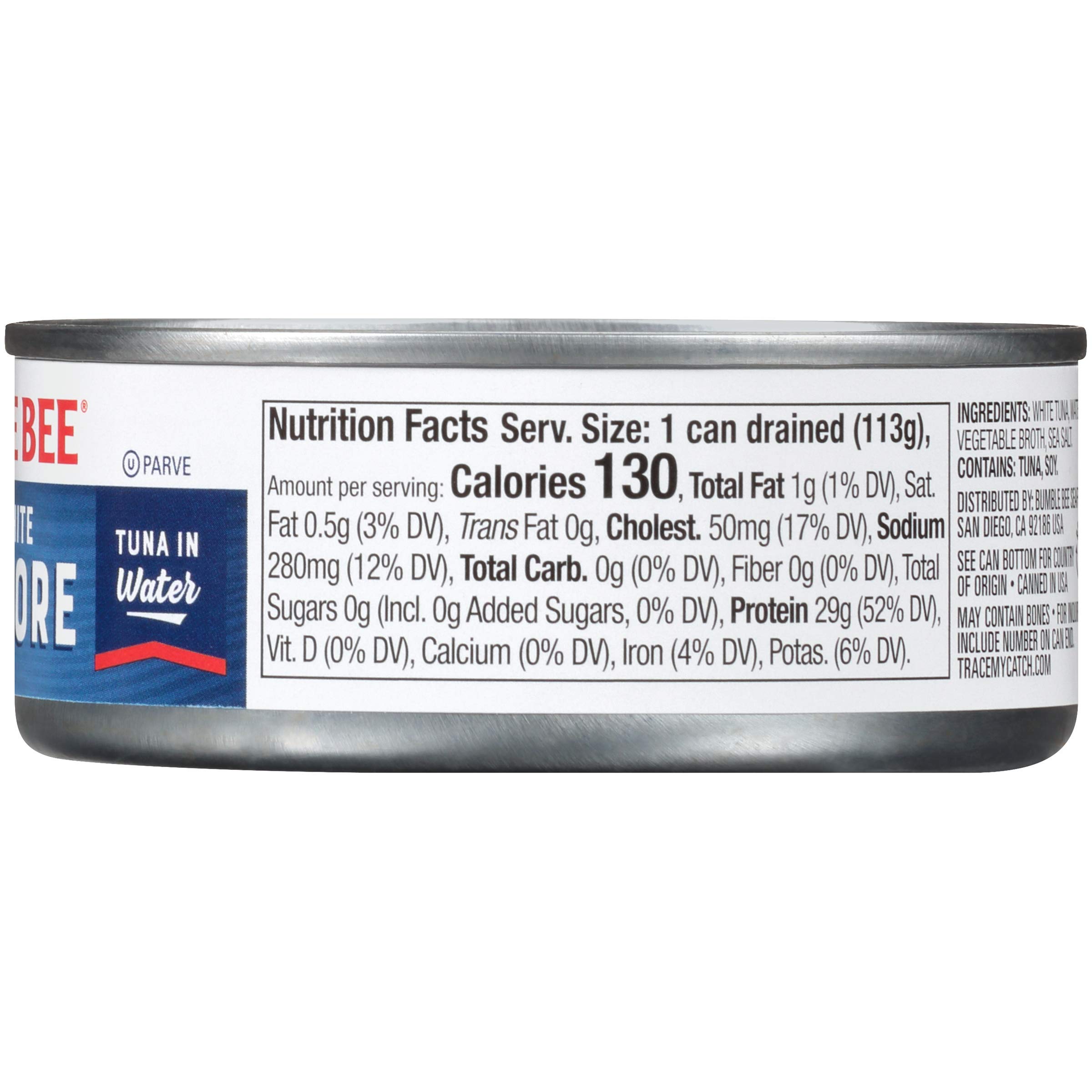 BUMBLE BEE Solid White Albacore Tuna Fish in Water, Canned Tuna Fish, High Protein Food, Wild BUMBLE BEE Solid White Albacore Tuna Fish in Water, Canned Tuna Fish, High Protein Food, Wild
