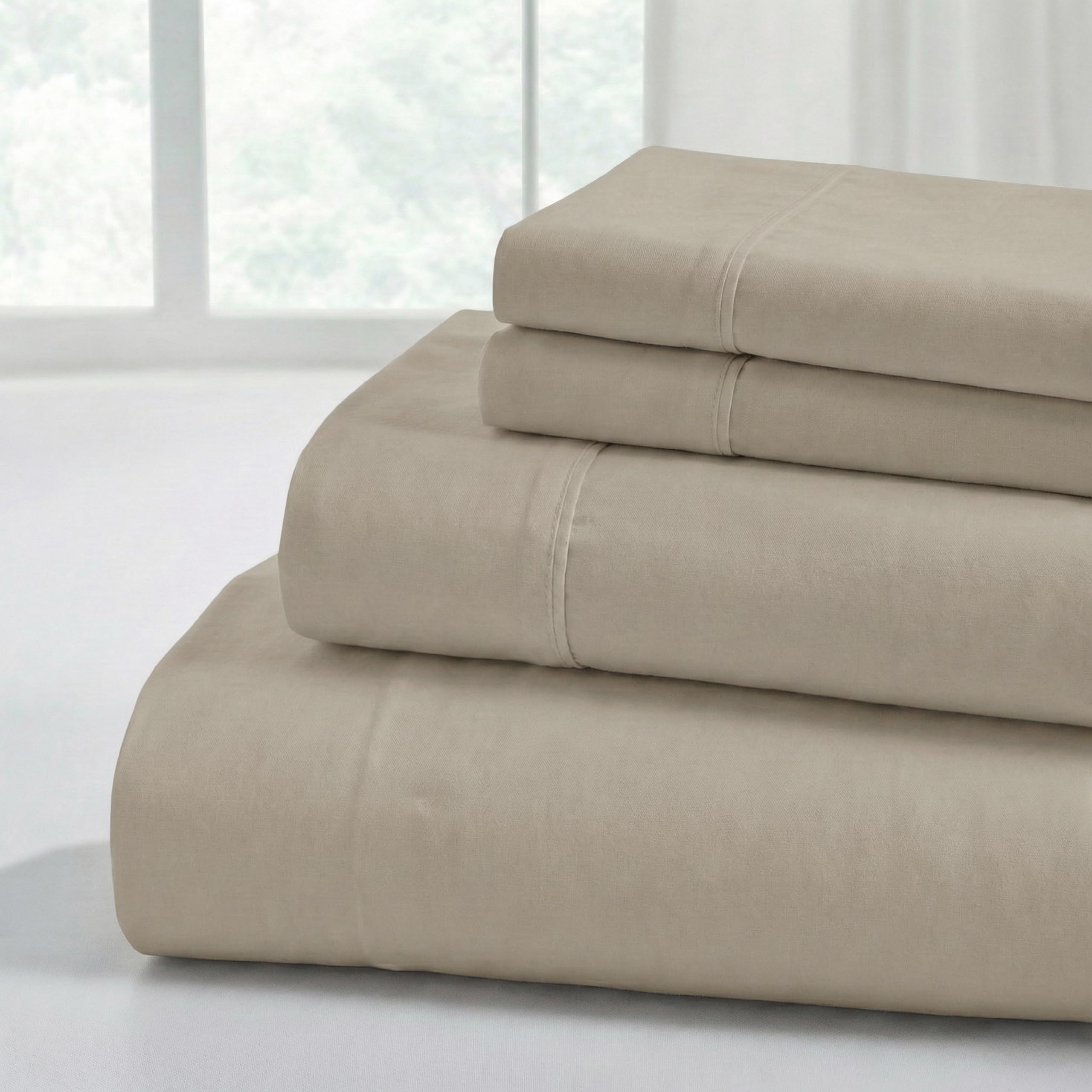 Modern Threads Soft Microfiber Solid Sheets - Luxurious Microfiber Bed Sheets - Includes Flat Sheet, Fitted Sheet with Deep Pockets, & Pillowcases