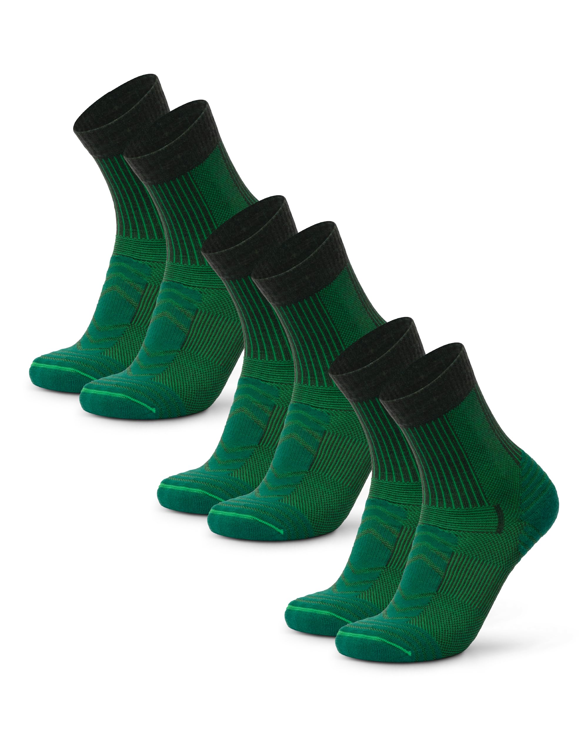 DANISH ENDURANCE Calze Trekking Leggere in Lana Merino, Anti-Vesciche, Traspiranti, da Uomo, Donna, Bambino, 3 Paia