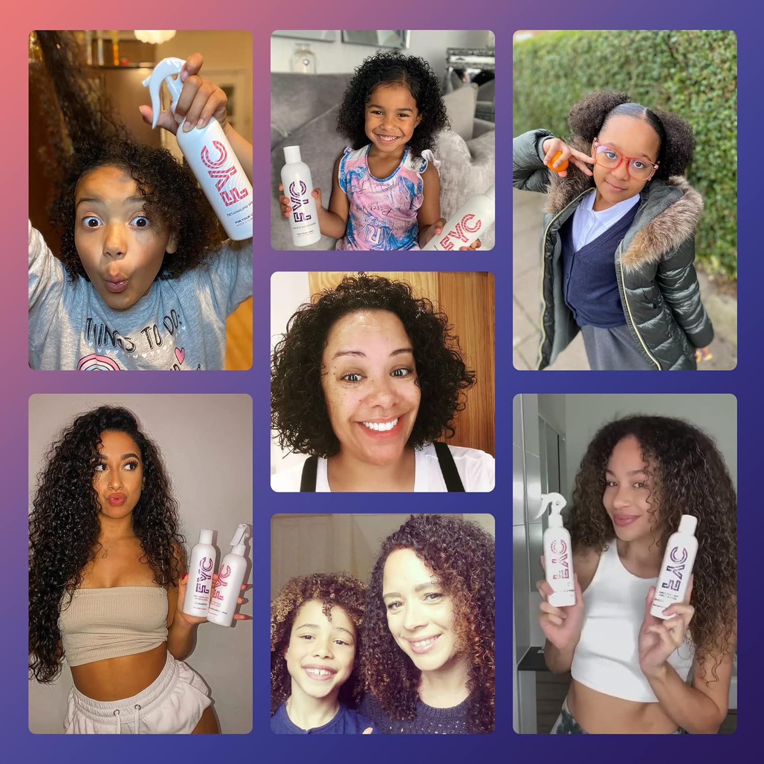 FYC For Your Curls Starter Bundle for Curly Hair, Shampoo, Conditioner, Leave-In and Detangle Spray, Boosts Moisture and Shine, Helps Control Frizz and Define Curls, No Parabens - 4× 250ml