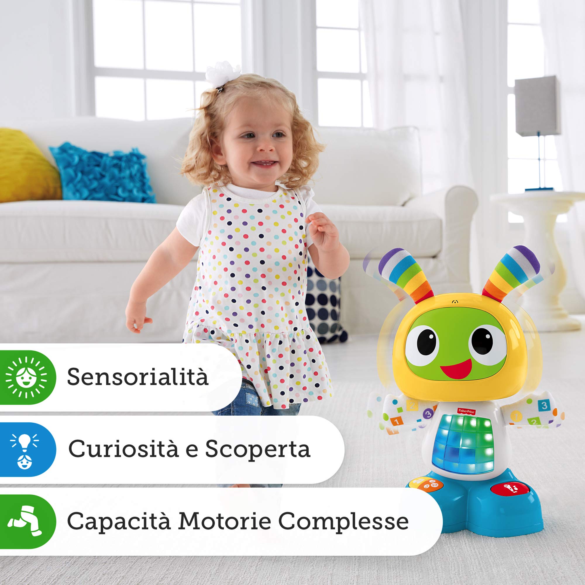 Fisher-Price Robottino Ballerino, Giocattolo per Lo Sviluppo dei Bambini con Canzoncine, Frasi e Numeri, dai 9 + Mesi, CGV49