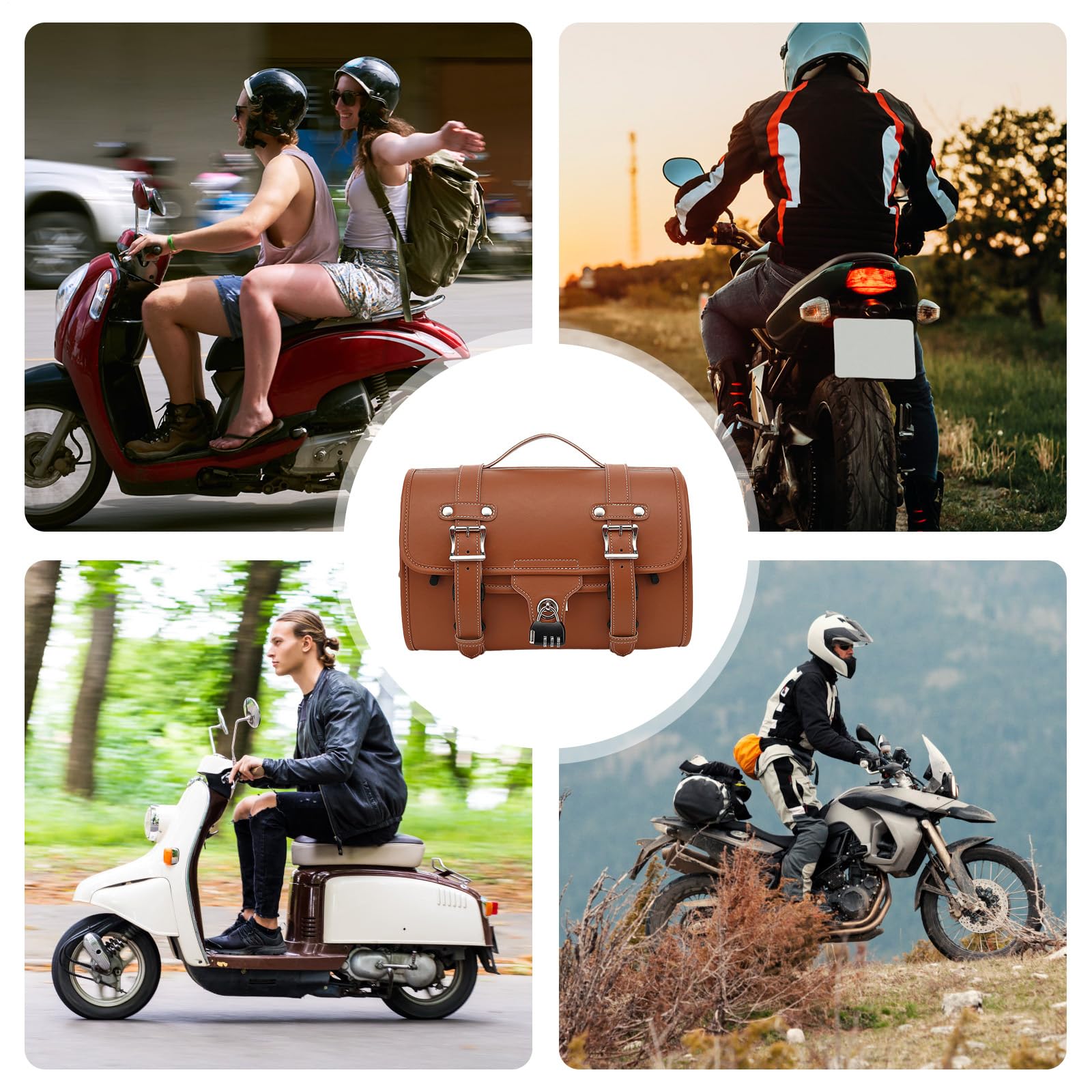 Generico Borsa Da Sella Per - Borsa Da Sella Per Resistente, Versatile | Organizer Per Bagagli, Da Viaggio, Custodia Per | Per Viaggi Turistici, Guida Su Strada, Viaggi In A Lunga Dista