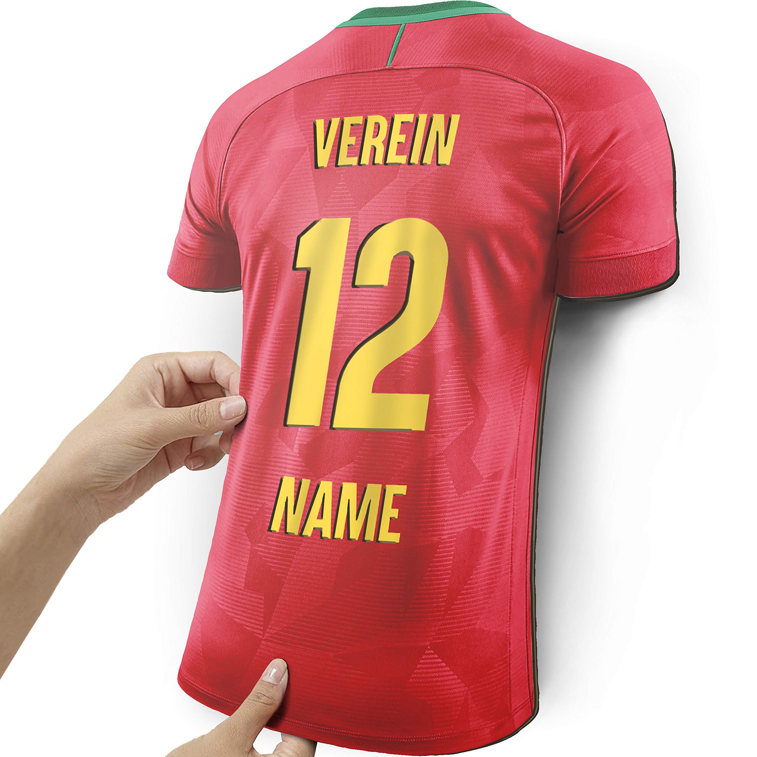 Elbeffekt Trikotlampe für Portugal Fans aus Holz - personalisierbares Geschenk - schenke Dein individuellen Portugal Fanartikel aus Echtholz