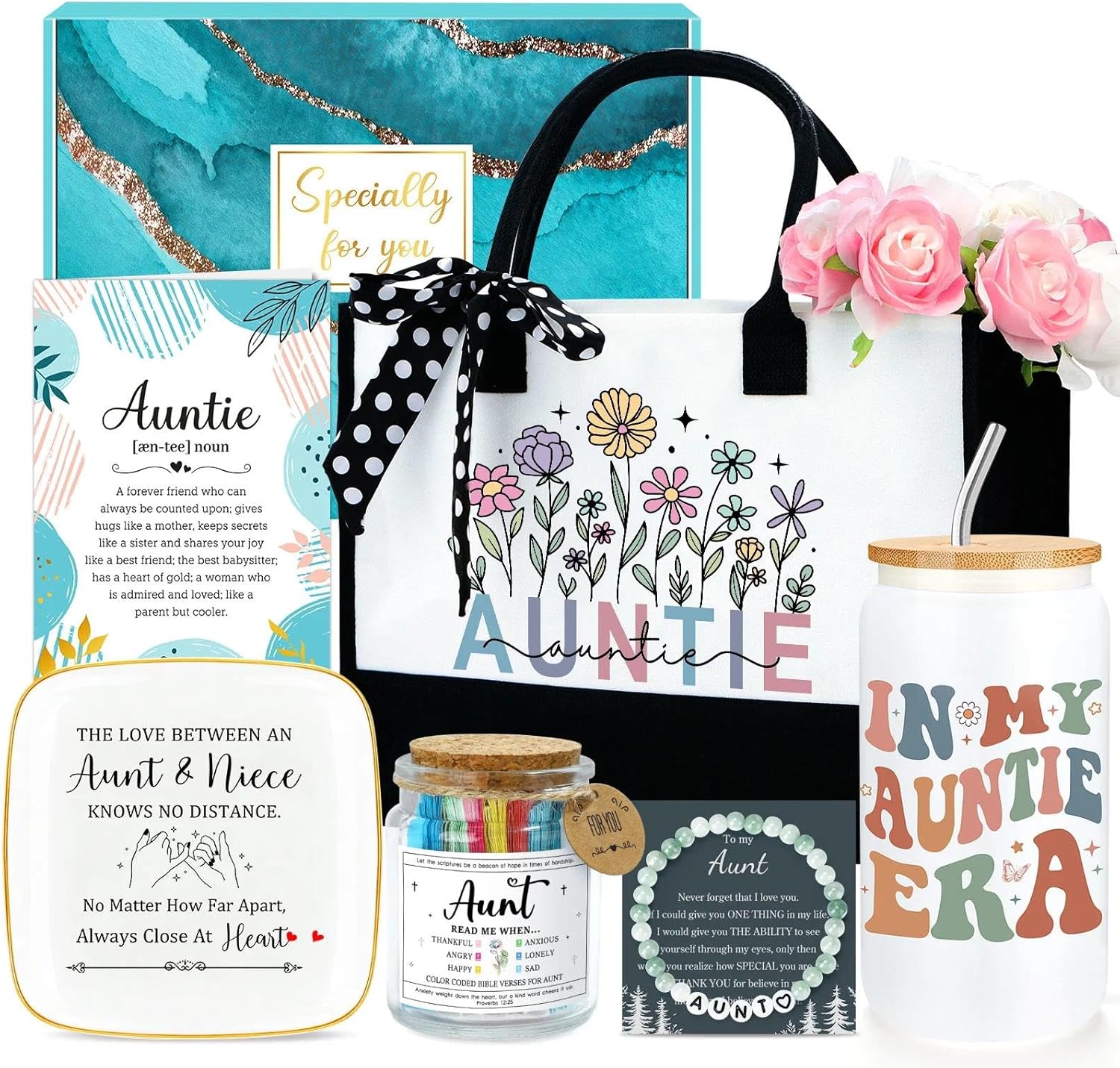 Aunt Gifts for Women Best Auntie Gift Ideas Cool Aunt Birthday Gifts for Aunts from Niece Nephew in My Auntie Era Presents Promoted to Best Aunts Ever Pregnancy Announcement Presents with Glass Cup