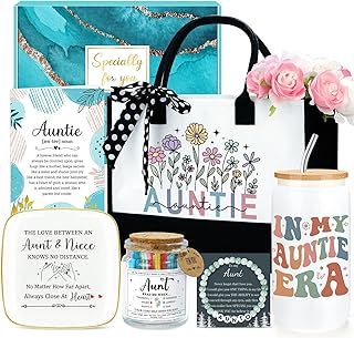 Aunt Gifts for Women Best Auntie Gift Ideas Cool Aunt Birthday Gifts for Aunts from Niece Nephew in My Auntie Era Presents Promoted to Best Aunts Ever Pregnancy Announcement Presents with Glass Cup
