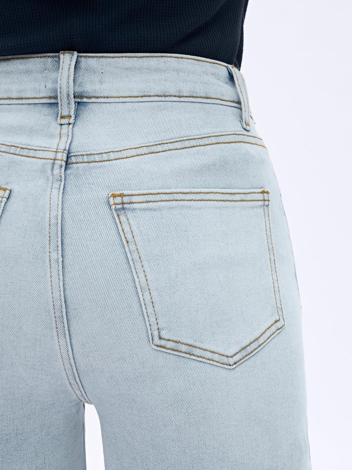 ONESO Wide Leg Jeans for Women High Waisted Stretchy Baggy Jeans BBL Loose Fit Tummy Control Denim Pants Raw Hem Casual