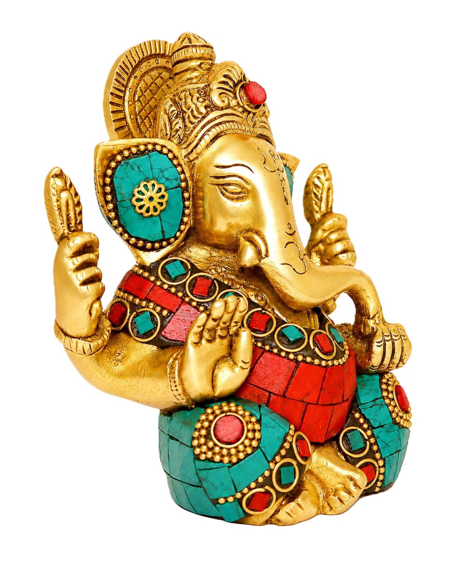 Brass Ganesha Statue - Health & Happiness Decor -3
