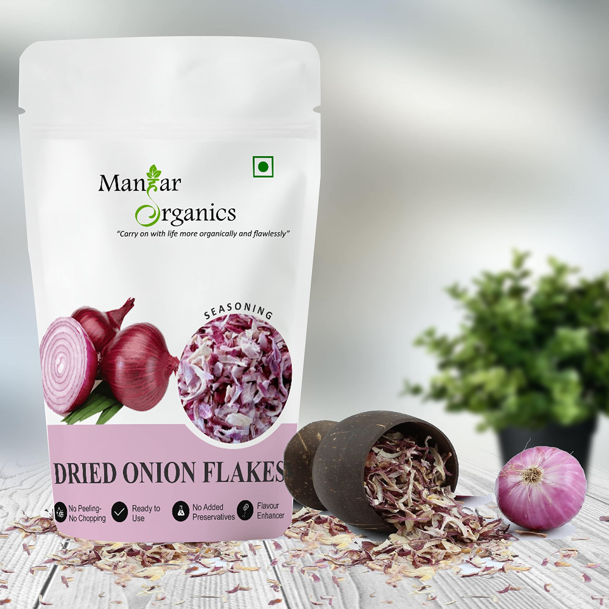 ManHar Organics Fresh Dried Onion Flakes 100g – Dehydrated Red Onion Slices (Sukha Pyaz) All-Natural Flavor Enhancer for Cooking, Soups, Sauces, and Seasoning - Image 3 thumbnail