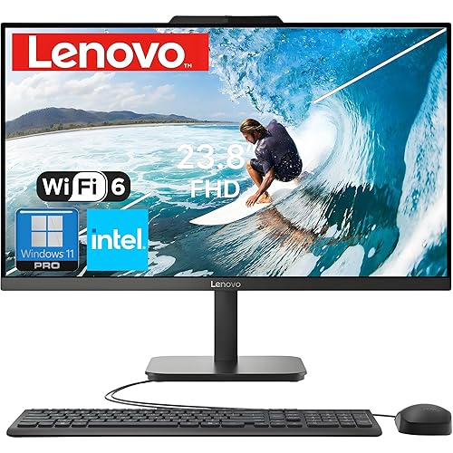 Lenovo 24" FHD All-in-One Desktop Computer, Intel 4-Core Processor (Beats i3-1110G4), 16GB RAM, 512GB PCIe SSD, HDMI, WiFi 6, RJ45, Bluetooth, Business AIO, Vent-Hear, Keyboard & Mouse, Windows 11 Pro