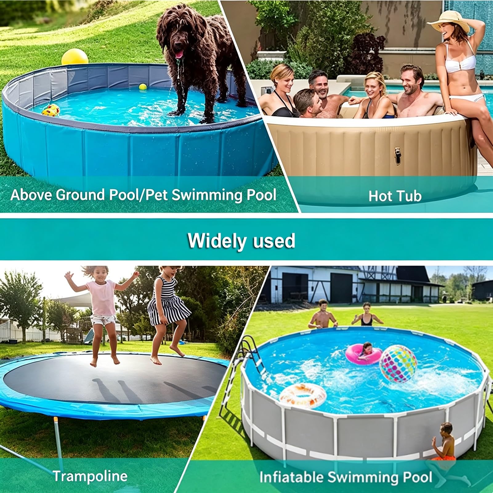 Telo di copertura per Piscina rotondo,Copertura per Piscinas Invernale con Bordi Rinforzati,Ø 366 cm,Protezione UV,Impermeabile,Antivento e Antistrappo per piscina all'aperto(12FT(366 * 20cm))