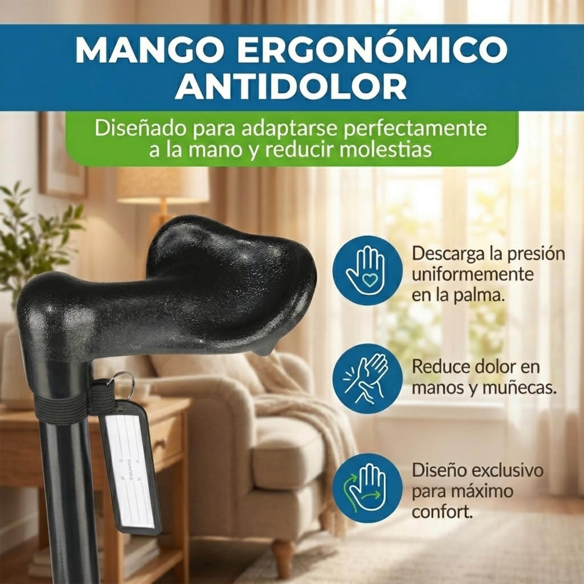 Bastón Plegable y Ajustable para Hombres y Mujeres – Ligero, con Mango Ergonómico y Bolsa de Viaje – Ideal para Personas Mayores y Adultos