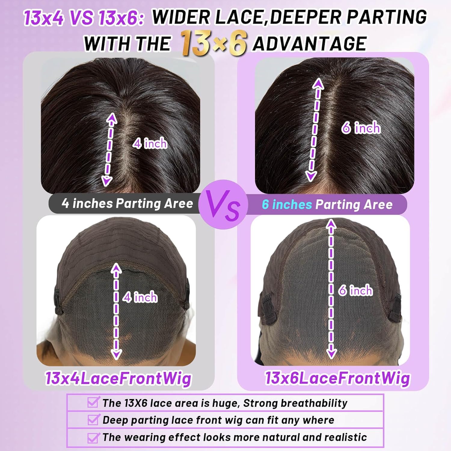 13x6 HD Lace Front Glueless Black Wig for Women Free Parting Layered Straight Synthetic Hair Natural Hairline Heat Resistant Beginner Friendly Daily Use 24 Inch