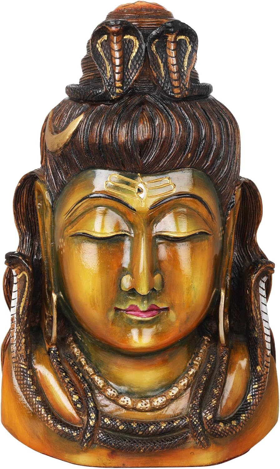 Exotic India Contemplative Lord Adinath Bust, Multicolor