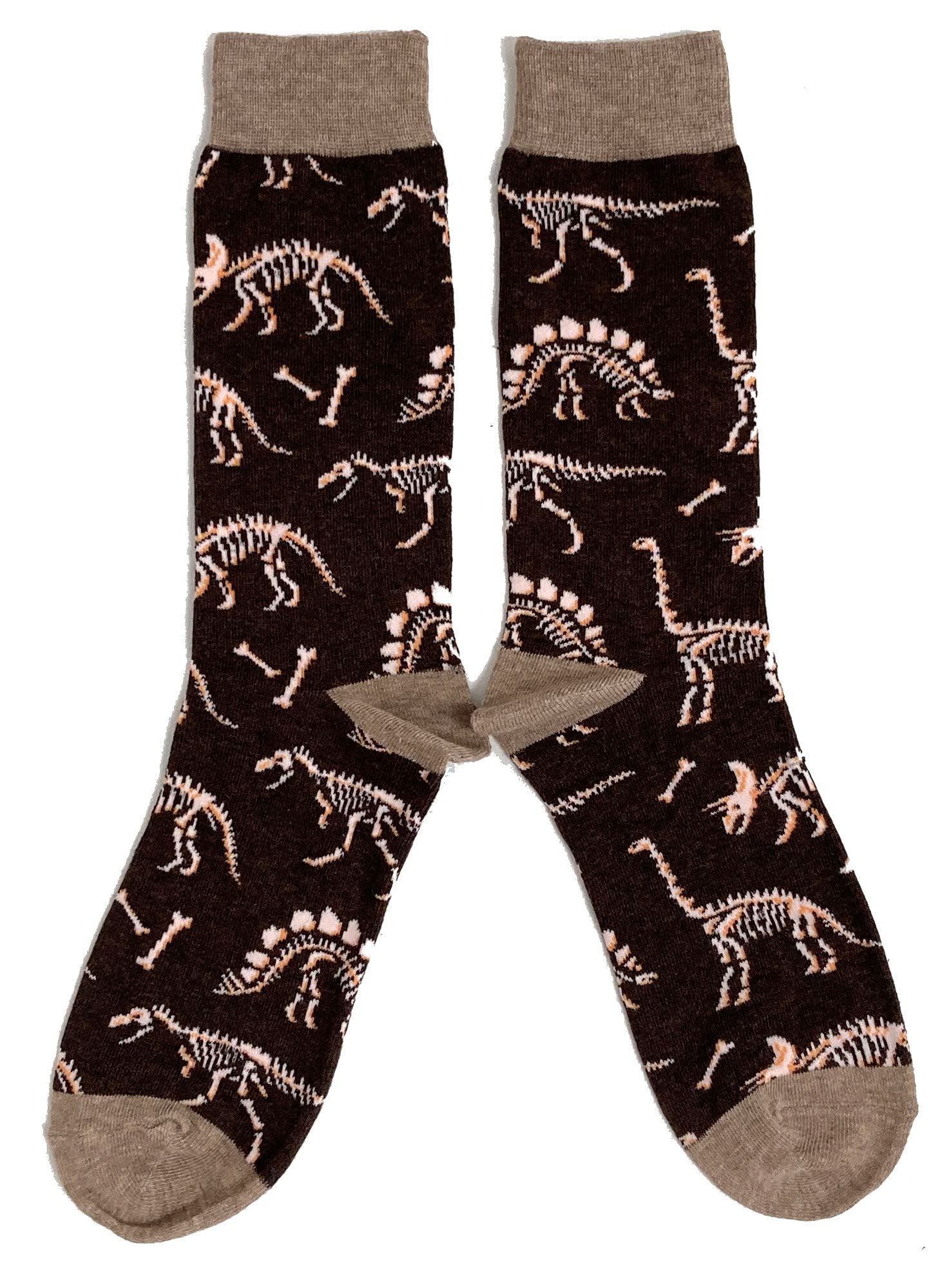 Sock Shack Men's Brown Dinosaur Skeleton Paleontologist Socks 6-11 Uk / 39-45 Eur / 7-12 Us