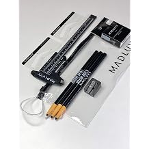 MADLUVV Brow Mapping Kit for Professional Brow Artists to Create the Perfect Brow Eyebrow Stencils, Mapping Pencils with Sharpener, Pre-Inked Mapping String, and Madluvv Eyebrow Caliper