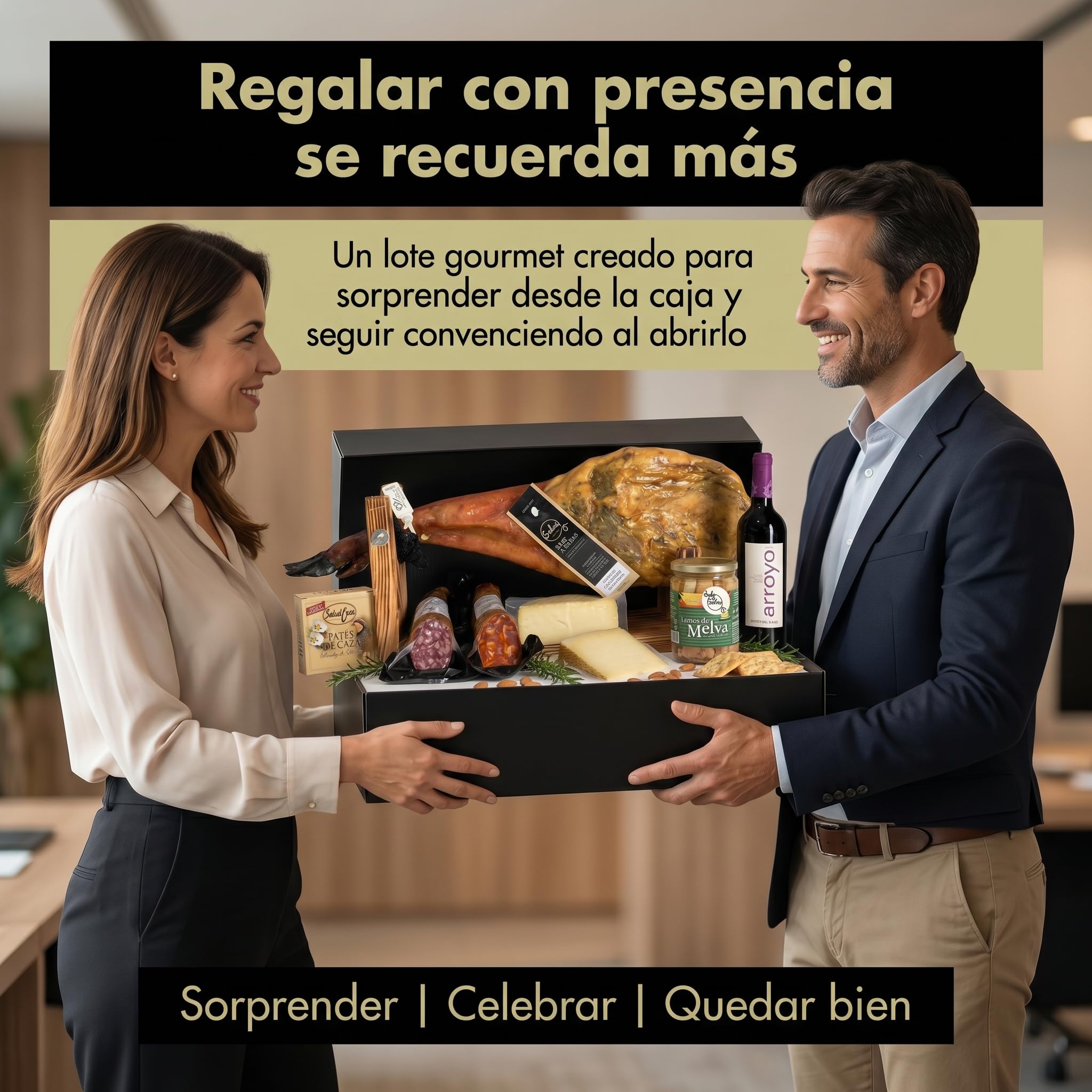 SABE A SABAS Cesta Gourmet con Paleta Ibérica Cebo 50% 5 Kg y Embutidos Bellota Vino Ribera del Duero Queso Curado Patés y Melva Lote de Regalo Navidad Empresa 1 Noche Hotel Gratis Selección Premium
