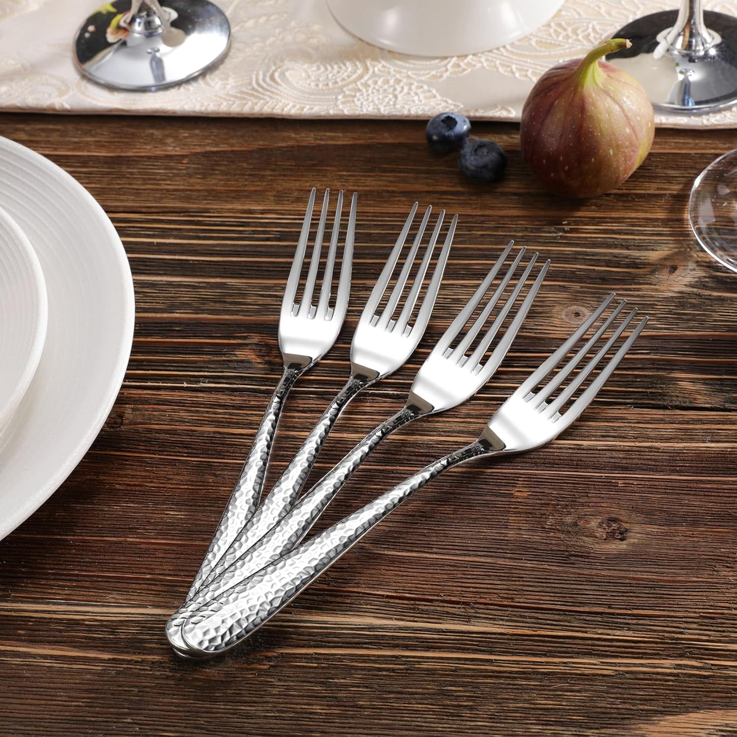 Premium Louise Hmered Fork Set, 18/10 Stainl Steel, Fine Fork