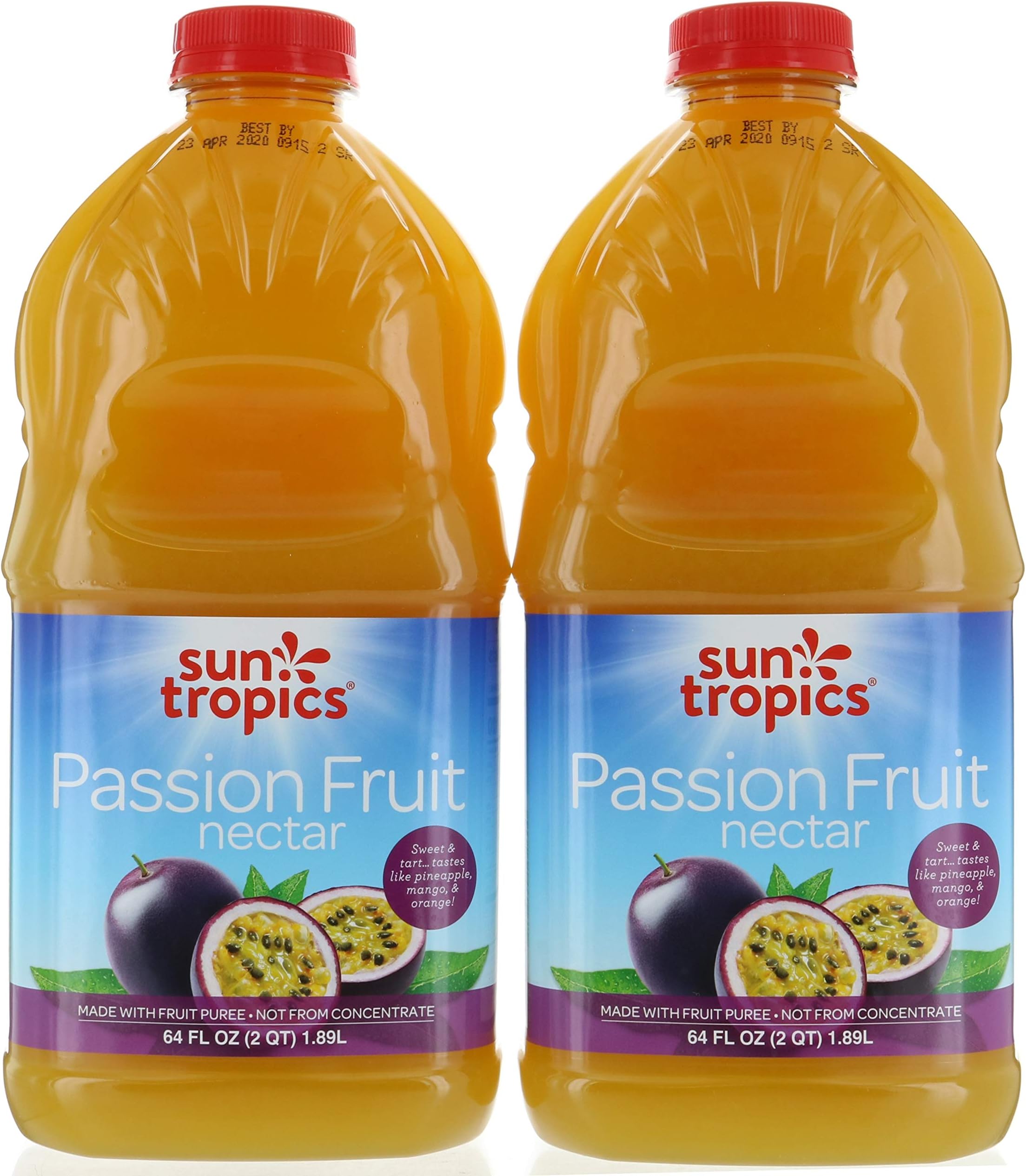 Sun Tropics Passionfruit Nectar Non Gmo 2/64 Fl Oz Net Wt 128 Fl Oz,, ()