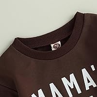 Vista 6 de Conjunto de 2 piezas de ropa para bebé niña y niño, sudadera con letras de mamá y niño, conjunto de 2 piezas