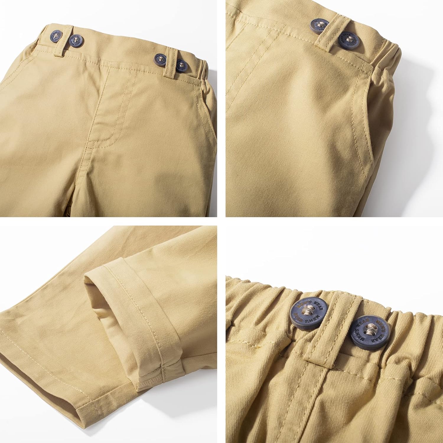 Yilaku Baby Boys Clothes Toddlers Dress Outfits Cotton Shirt + Bow Tie + Suspender Pants 4 Piece Infant Gentleman Suits (2-3T,Gentleman Blue) - Image 6