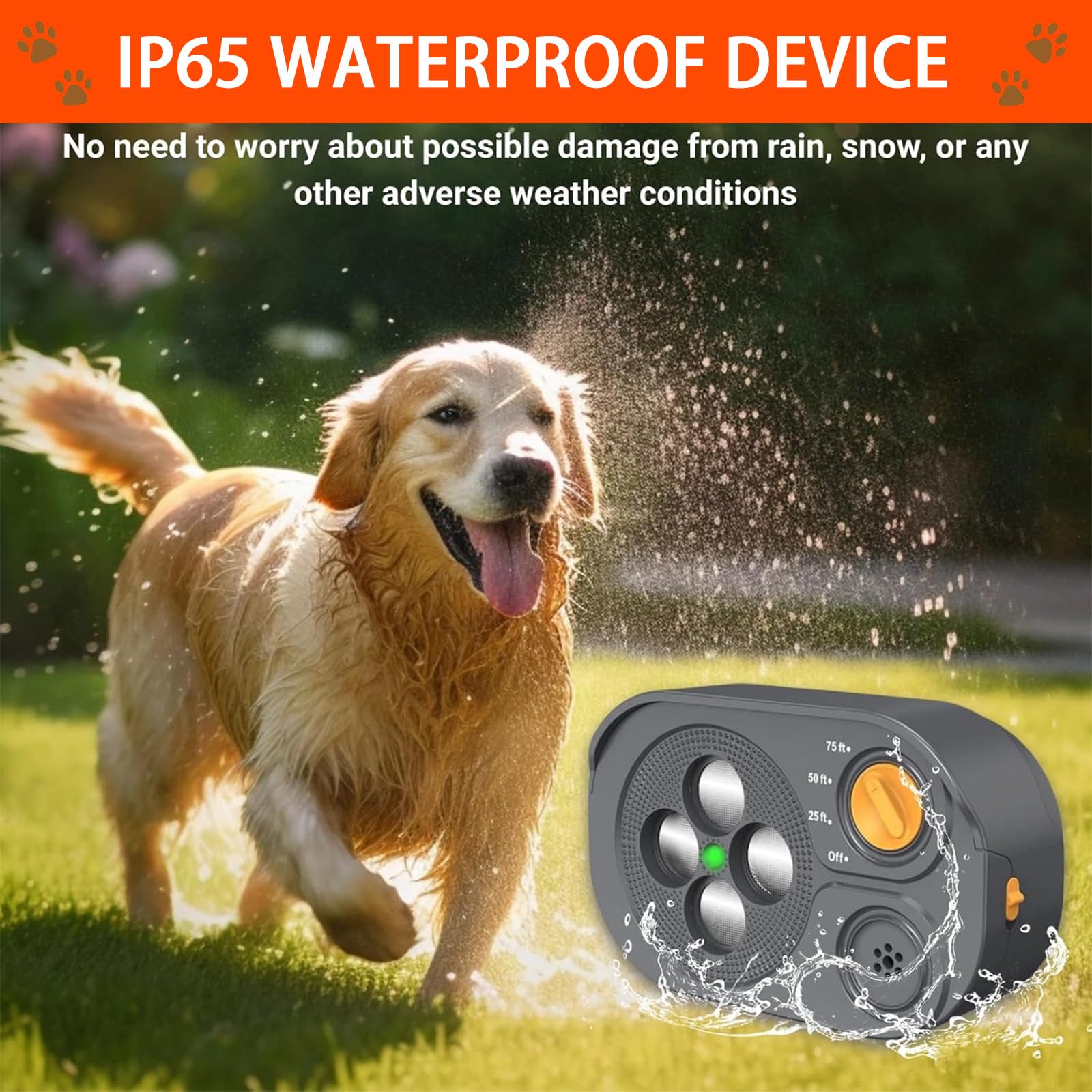 Anti-Aboiement pour Chien, Automatique Boitier Ultrason Anti Aboiement Chien 3 Portées, Boitier Chien de 75 Pieds, IP65 Etanche sifflet ultrasonique pour Chiens intérieurs et extérieurs, Gris