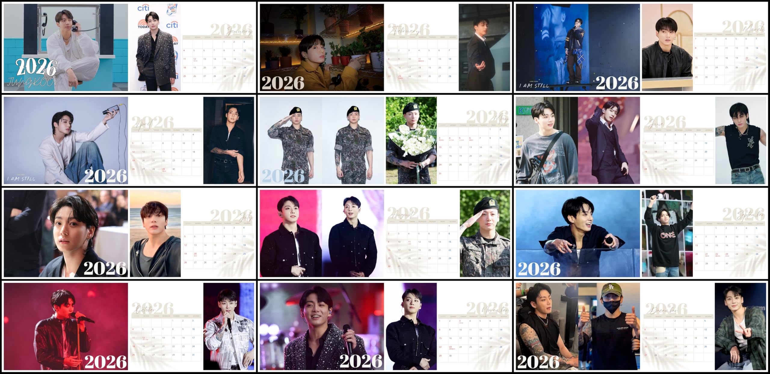 Amazon.co.jp: ジョングク グク 日本仕様 2026年 卓上カレンダー A5