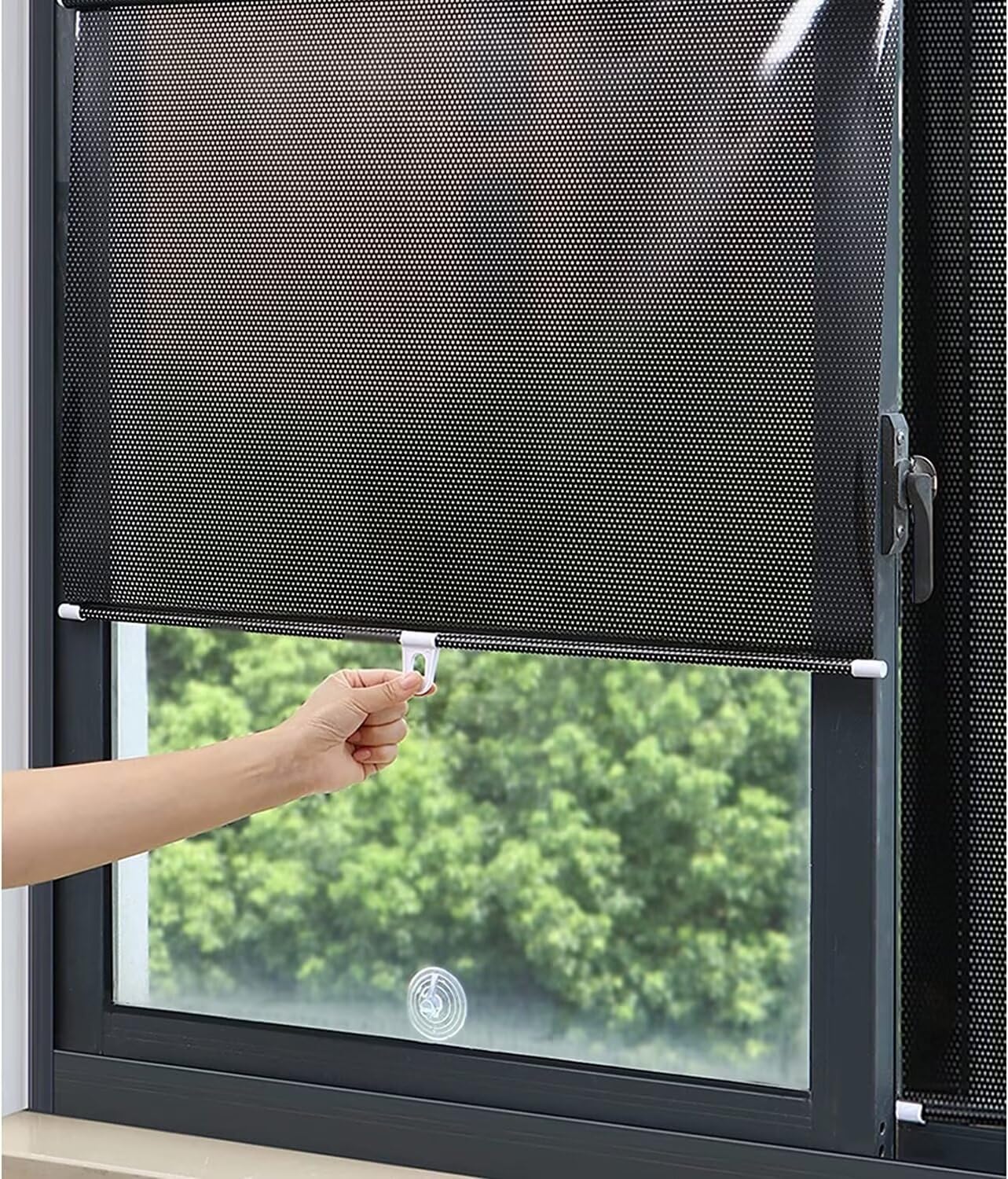 Suction Cup Roller Blinds,blackout curtains,automatic retractable roller shades,Sunscreen Insulation Shading Curtain Window Shade Blind Kitchen Office Car Privacy Screen