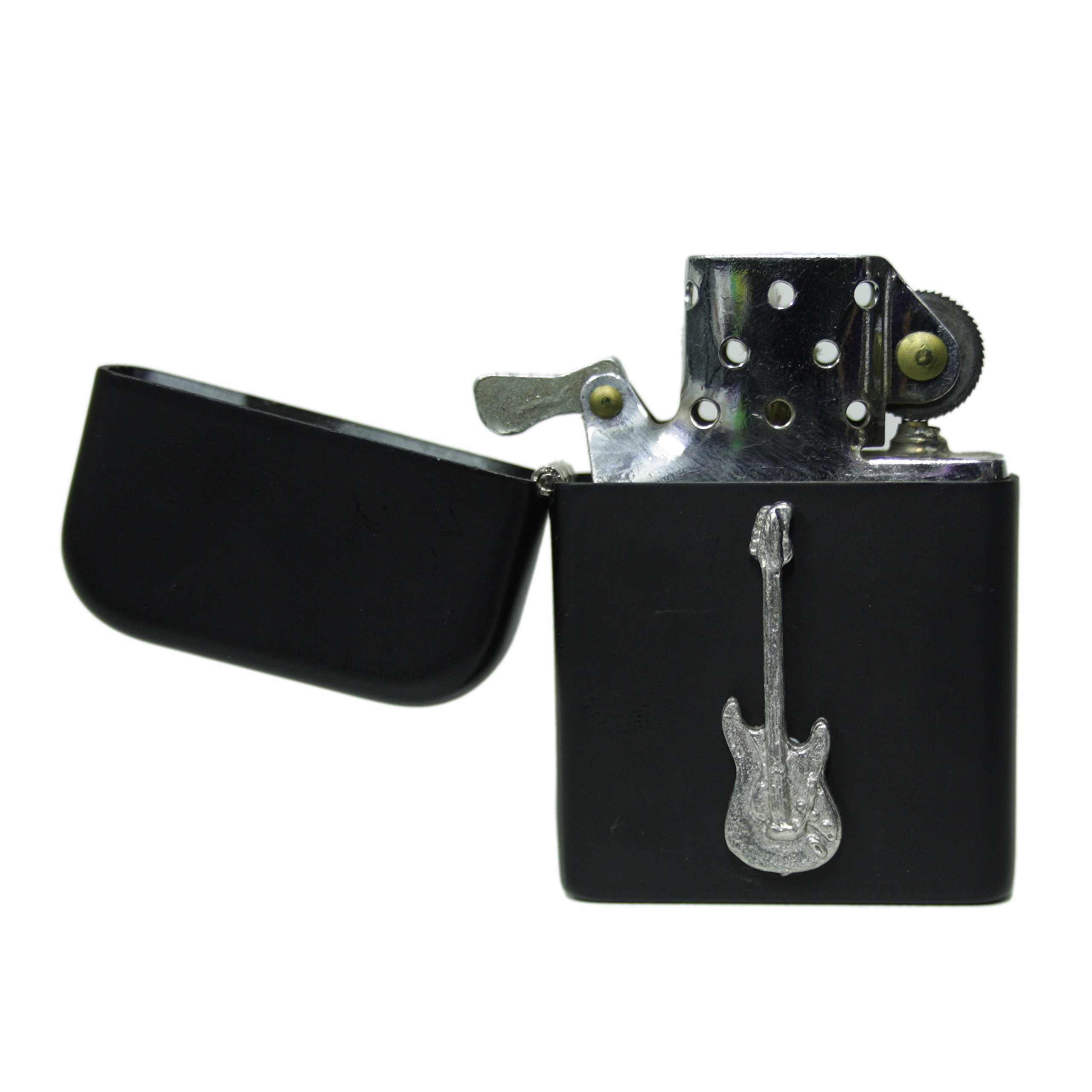 Awesome Gifts Black Guitar Matte Stormproof Petrol Lighter