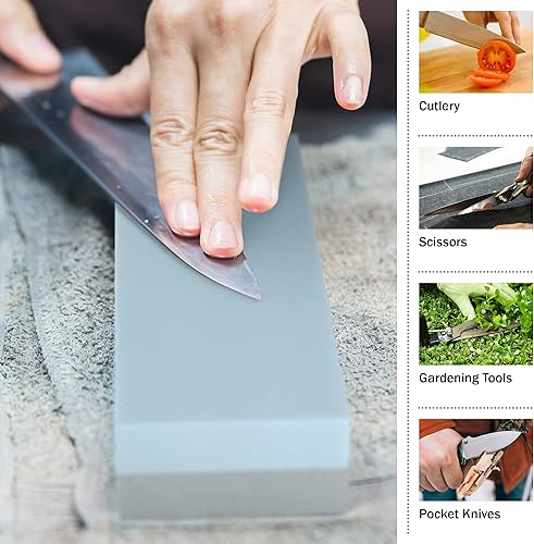 Miniatura 8 de Whetstone Cutlery 20-10960 - Cuchillo afilador de piedra de doble cara herramienta de afilado y pulido para cocina caza y cuchillos de bolsillo o