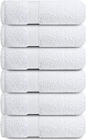 Infinitee Xclusives White Hand Towels Set of 6 - 100% Cotton 600 GSM Ultra Soft, Quick Dry, Hotel Quality Bathroom Towels (16x28")