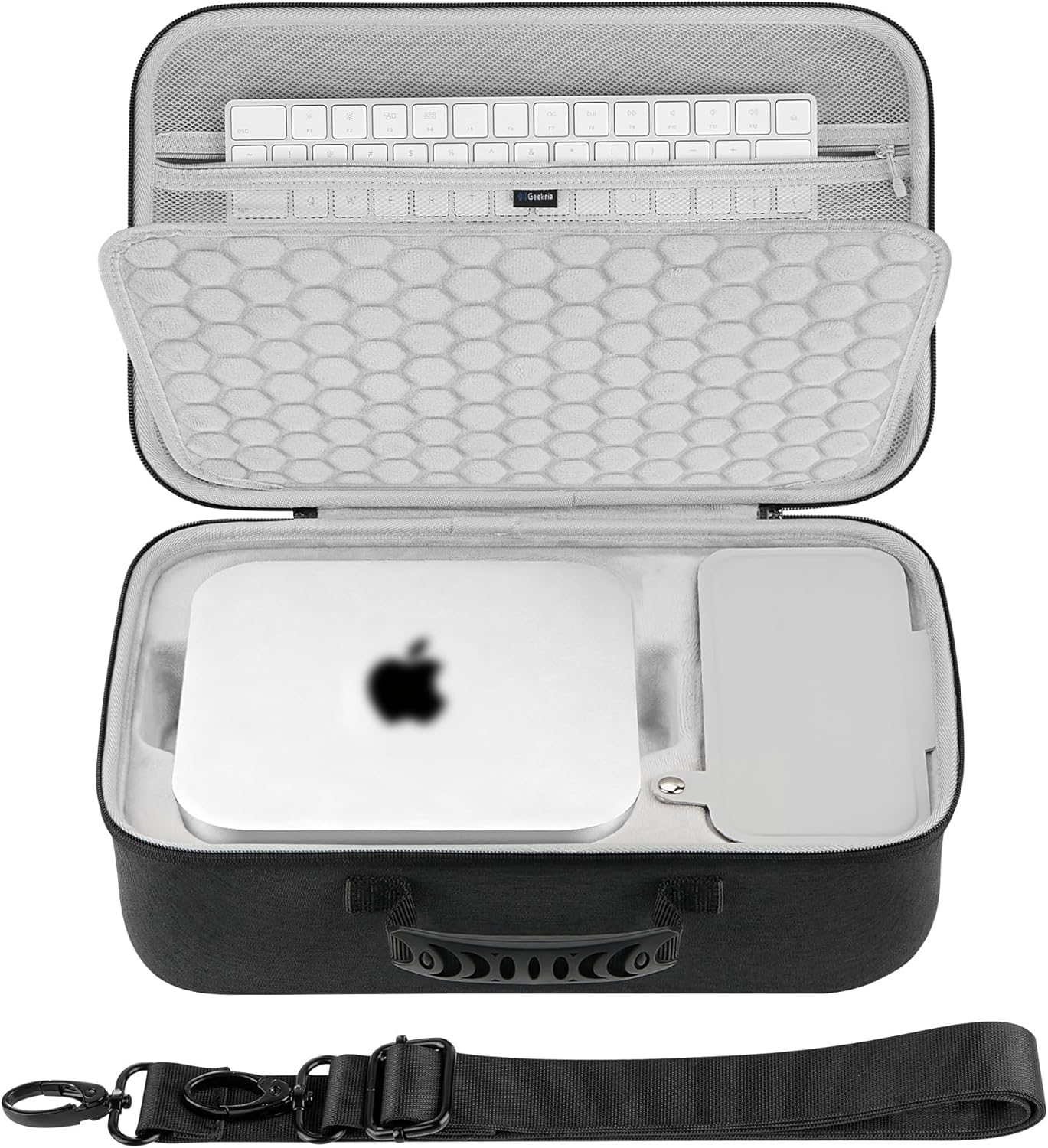 GEEKRIA Hard Shell Case Compatible with Apple Mac Studio M1/M2/M3/M4 Max, Ultra, Desktop Computer Travel Carrying Bag (Dark Grey)