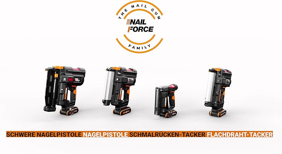 Bild 6 - WORX NailForce Akku Nagler und Tacker 20V WX843.9 - für 15mm Nägel und Tackerklammer bis 14mm - einfaches Magazinladen - 60 Nägel/min Schussfolge - ohne Akku & Ladegerät - PowerShare kompatibel