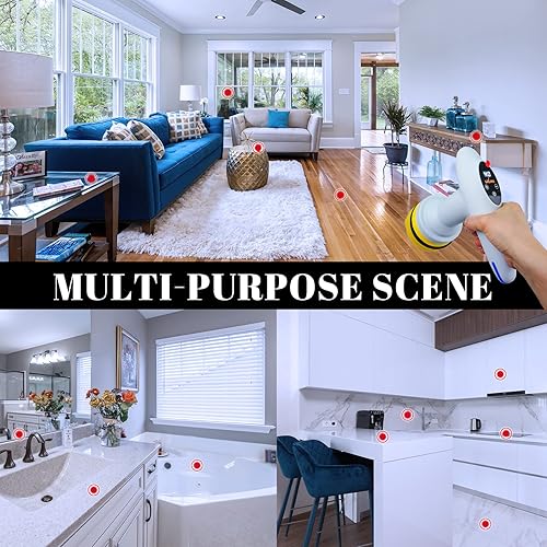 Miniatura 6 de Pulidora de coche inalámbrica, kit de pulidora de automóvil de 4 pulgadas, 12 V con batería de 2.0 Ah y cargador rápido, 2500-6000 RPM 6 velocidades