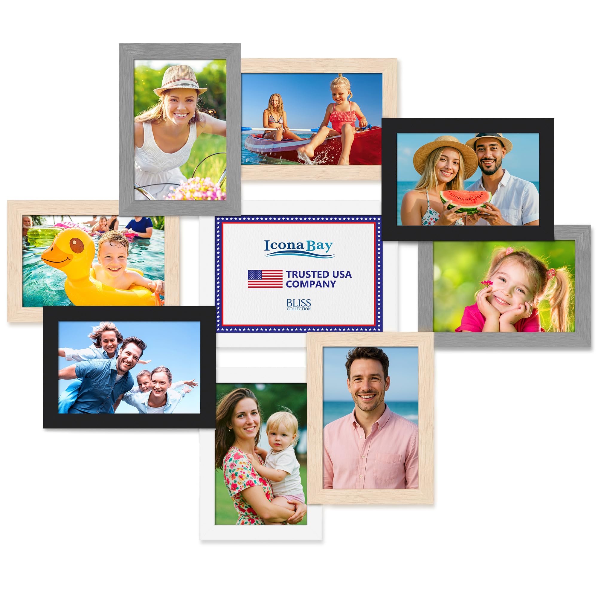 Amazon.co.jp: Icona Bay ピクチャーコラージュフレーム、ミックス