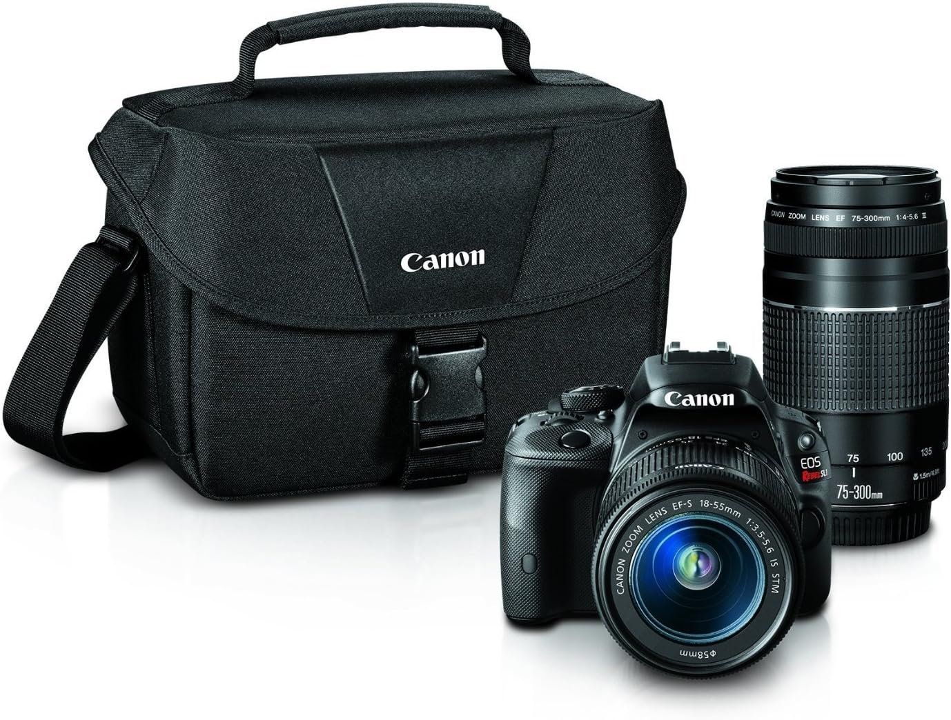 EOS Rebel SL1 Digital SLR with 18-55mm STM + 75-300mm f/4-5.6 III Lens Bundle (Black)