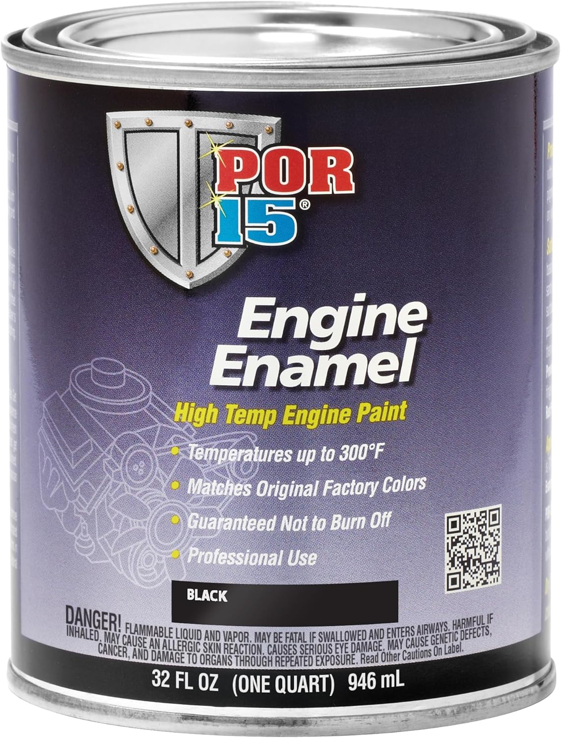 POR-15 Engine Enamel, High Temperature Engine Paint, 16 Fluid Ounces, Chevy Orange…