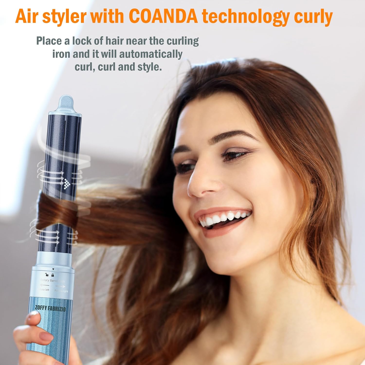 Hair Dryer Brush, Air Styler, 5 in 1 Hair Styler, Air Curler High-Speed Negative Ionic, Unlock The Ability to Curl, Volumize, Smooth & Dry—Upgrade, Line Length 8.86Ft & Rotatable,110,000RPM Motor